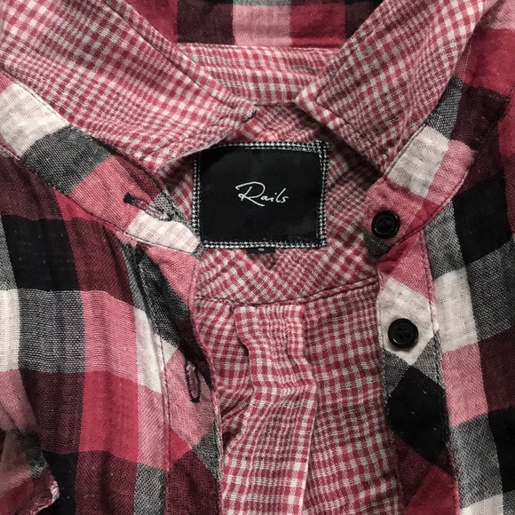 Rails Dana plaid button down red white small $168 - Picture 7 of 8